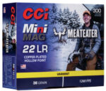 CCI Mini-Mag MeatEater 22 LR, 36gr, Copper Plated Hollow Point, 300rd Box 3 CCI Mini-Mag MeatEater 22 LR
