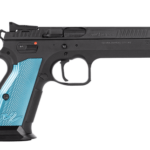 CZ 75 TS2 9mm, 5.28" Barrel, Cyan Grip, Black Frame, 10rd 1 CZ 75 TS2 9mm
