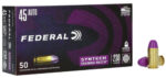 Federal Syntech Training Match 45 ACP, 230gr, Total Syntech Jacket Flat Nose, 50rd Box 3 Federal Syntech Training Match 45 ACP