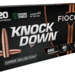 Fiocchi Knock Down 243 Winchester, 80gr, Hollow Point, 20rd Box 1 Fiocchi Knock Down 243 Winchester