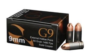 G9 9mm, 80gr, Solid Copper External Hollow Point, 20rd Box G9 3 G9 9mm
