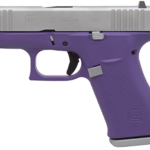 Glock 43X Subcompact 9mm, 3.41" Barrel, Silver/Bright Purple, Fixed Sights, 2x10rd Mags Glock 1 Glock 43X Subcompact 9mm