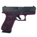 Glock G43x Custom 9mm, 3.41" Barrel, "Black Cherry Paisley Frame", 10rd Glock 3 Glock G43x Custom 9mm