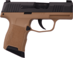 Sig Sauer P365 9mm, 3.1" Barrel, Flat Dark Earth Frame, Black Holster, 12rd 3 Sig Sauer P365 9mm