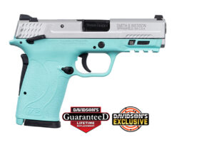 Smith & Wesson M&P Shield EZ M2.0 9mm, 3.6" Barrel, Robin Egg Blue, Silver Slide, 8rd Smith & Wesson 3 Smith & Wesson M&P Shield EZ M2.0 9mm