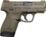 Smith & Wesson M&P Shield 9mm, 3.1" Barrel, Olive Drab Green Cerakote, CA Compliant, 8rd 3 Smith & Wesson M&P Shield 9mm
