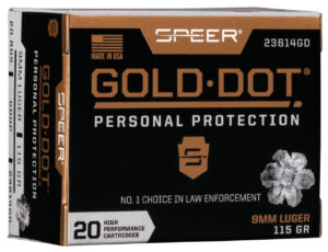 Speer Gold Dot Personal Protection 9mm, 115gr, Hollow Point, 20rd Box Speer Ammunition 3 Speer Gold Dot Personal Protection 9mm
