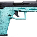 Taurus TX22 Gen 2 22 LR, 4.1" Threaded Barrel, Cyan Splatter, 10rd 1 Taurus TX22 Gen 2 22 LR