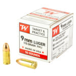 Winchester USA White Box 9mm, 115gr, Full Metal Jacket, 50rd Box 3 Winchester USA White Box 9mm