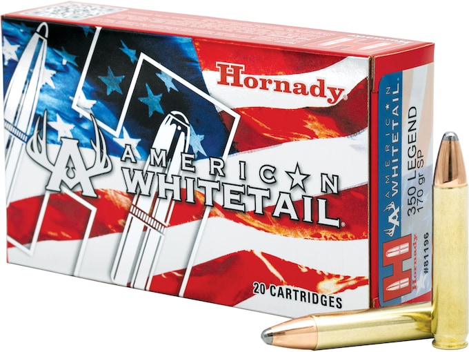 Hornady American Whitetail 350 Legend Ammo 170 Grain Hornady Interlock Jacketed Soft Point 300rounds 1 Hornady American Whitetail 350 Legend Ammo 170 Grain Hornady Interlock Jacketed Soft Point 300rounds for sale