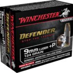 Authentic Winchester Defender 9mm Luger +P Ammo 124 Grain Winchester PDX1 Bonded Jacketed Hollow Point 200 rounds