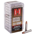 Hornady Critical Defense 22 Winchester Magnum Rimfire (WMR) Ammo 45 Grain Hornady FTX Polymer Tip