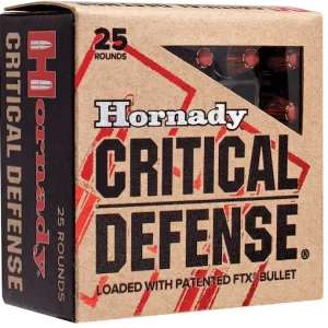 Hornady Critical Defense 9mm Luger Ammo 115 Grain Hornady FTX Polymer Tip Box of 200 rounds - 3 Gun Competition | Firearms Alabama