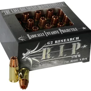 G2 Research R.I.P. 9mm Luger Ammo 92 Grain G2 R.I.P. Fragmenting Hollow Point Lead Free Box of 100 rounds - Fast Ship for sale