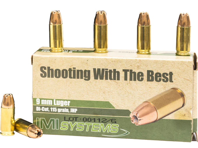 IMI 9mm Luger Ammo 115 Grain Jacketed Hollow Point IMI 9mm Luger Ammo 115 Grain Jacketed Hollow Point - 3 Gun Competition - Firearms Alabama
