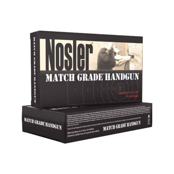 Nosler Match Grade Handgun Ammo Brass 9mm 20-Rounds 124 Grain JHP