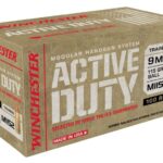 Winchester Ammunition Active Duty Handgun Ammo Brass 9mm 500-Rounds 115 Grain FMJ Flat Nose