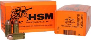 HSM/Hunting Shack Training Brass .45 ACP 230-Grain 50-Rounds PLRN