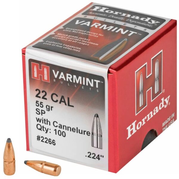 Hornady 2266 Bull .224 55 SP Wc 100