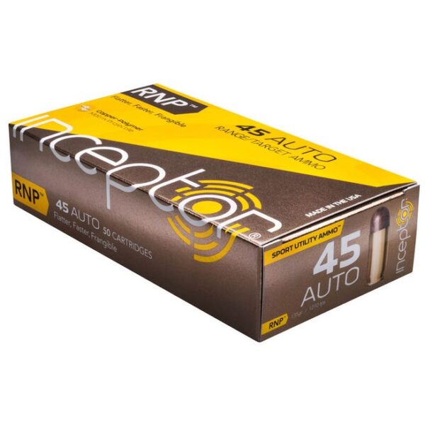 Inceptor Sport Utility Ammo Copper-Polymer .45 ACP Ammunition 135-Grain 50-Rounds RNP