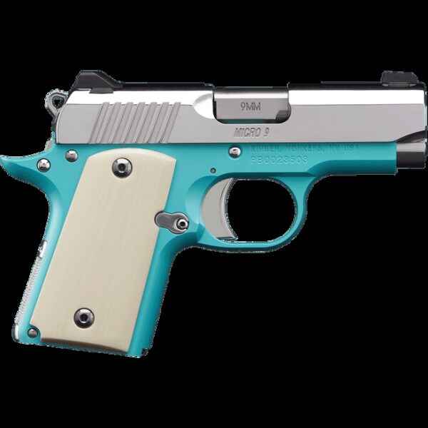 Kimber Micro 9 Bel Air Blue / Stainless 9mm 3.15" Barrel 6-Rounds Night Sights