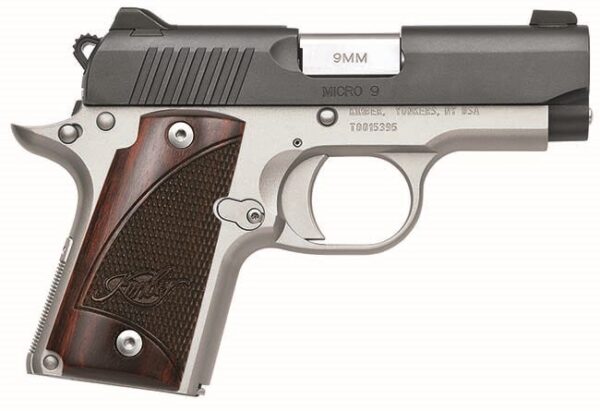 Kimber Micro 9 Two-Tone Black/Stainless 9mm 3.15" Barrel 6-Rounds Rosewood Grips