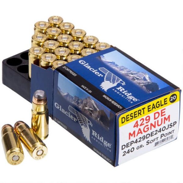 Magnum Research Glacier Ridge .429 DE Ammunition 20Rds JSP 240-Grain 1625fps