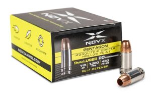 NovX Pentagon Stainless 9mm 115-Grain 20-Rounds MCHP