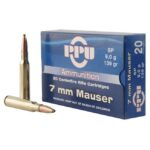 PPU Metric Rifle Ammo Brass 7mm 20-Rounds 139 Grain Soft Point