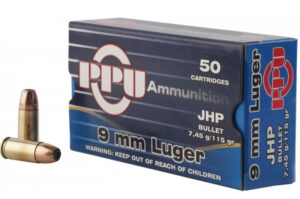 PPU PPR9.21 Handgun 115 Grain 9mm Luger 50 Rounds Jacketed Hollow Point