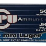 PPU PPR9.7 Handgun 147 Grain 9mm Luger 50 Rounds Full Metal Jacket