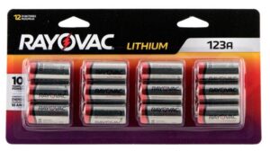 Rayovac CR123A Lithium Batteries CR123A 3V Stick 12-Count