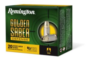 Remington Golden Saber Defense Handgun Ammo Brass 9mm 124-Grain 20-Rounds BJHP