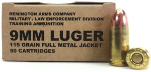 Remington Arms 9mm 115gr FMJ 50rds Mil/LE Overrun