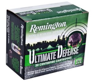 Remington Ultimate Defense Nickel Plated Brass 9mm 124-Grain 20-Rounds BJHP