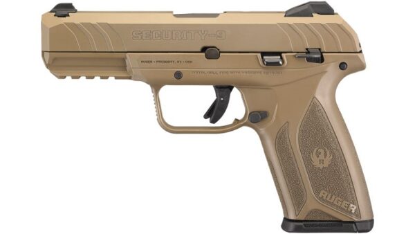 Ruger Security-9 Pistol Coyote Brown 9mm 4" Barrel 15-Rounds Includes 2 Magazines