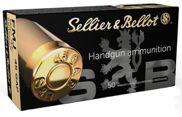 Sellier and Bellot Centerfire Handgun Brass .45 GAP 230-Grain 50-Rounds FMJ