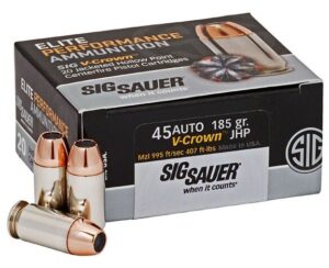 Sig Sauer Elite Performance 185GR Jacketed Hollow Point .45 ACP 20Rds