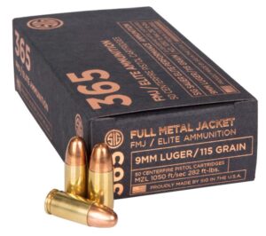 Sig Sauer Elite Performance Ball Brass 9mm 115-Grain 50-Rounds FMJ