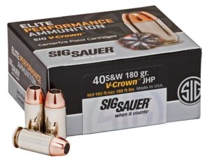 Sig Sauer Elite V-Crown Nickel Plated Brass .40 SW 180-Grain 50-Rounds JHP