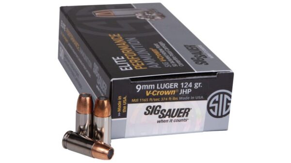 Sig Sauer Elite V-Crown 9mm 124-Grain 50-Rounds JHP