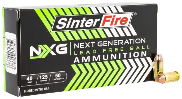 SinterFire Next Generation (NXG) Brass .40 SW 125-Grain 50-Rounds Lead Free Ball