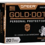 Speer Gold Dot Ammo Brass 9mm 124-Grain 20-Rounds Hollow Point