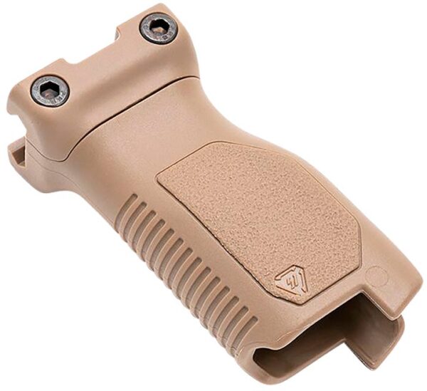 Strike Industries Angled Vertical Grip Long Flat Dark Earth W/ Cable Management Storage For M-LOK Rail