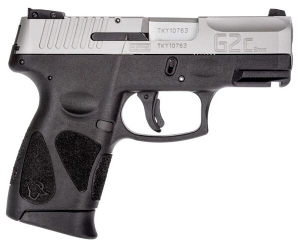 Taurus G2C Pistol Black/Stainless 9mm 3.2" Barrel 12-Rounds Includes 2 Magazines