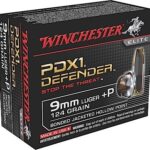 Winchester PDX1 Defender Nickel Plated Brass 9mm+P 124Gr 20-Rounds Bonded Jacket Hollow Point