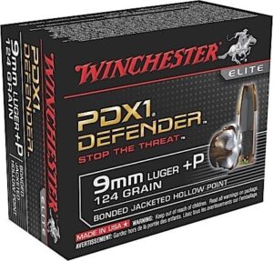 Winchester PDX1 Defender Nickel Plated Brass 9mm+P 124Gr 20-Rounds Bonded Jacket Hollow Point