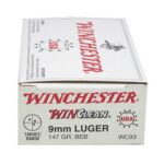 Winchester Super-X Brass 9mm 50Rds per Box Winclean Brass Enclosed Base 147Gr