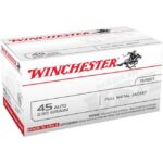 Winchester USA Handgun Ammo Brass .45 ACP 230-Grain 100-Rounds FMJ