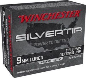 Winchester Silvertip Pistol Ammo 9mm 115-Grain 20-Rounds HP